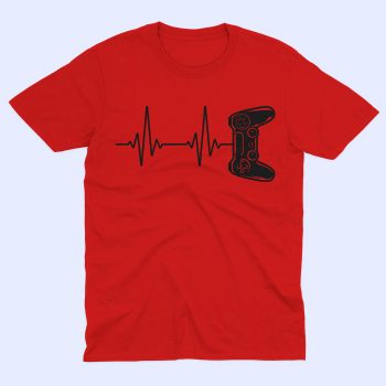 gamer_heartbeat_unisex_kratki_crvena