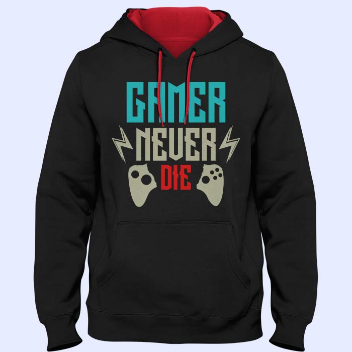 gamer_never_die_kontrast_hudiica_crna_crvena