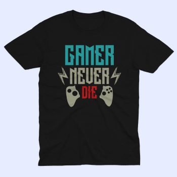 gamer_never_die_unisex_kratki_crna